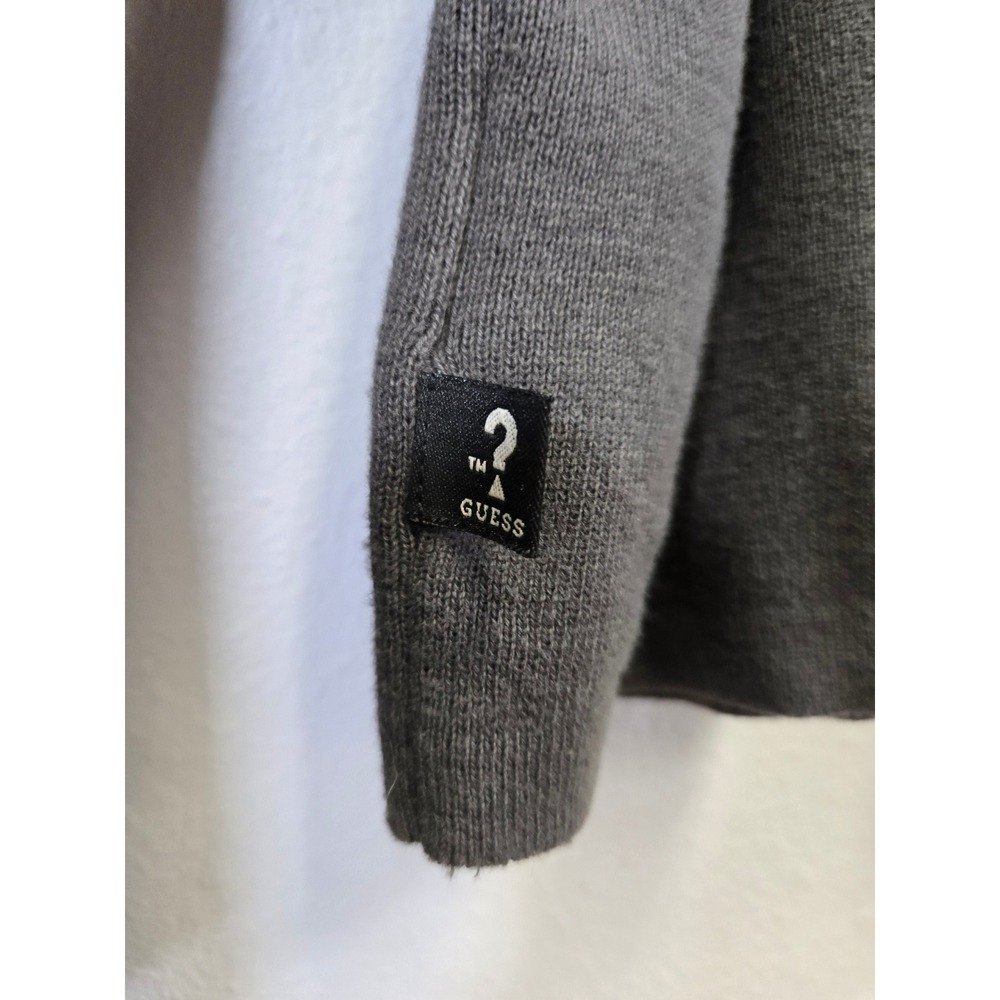 Guess Charcoal Gray Cotton Ribbed V-Neck Pullover Sweater XL Men's - Picture 5 of 8